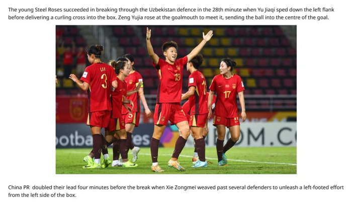 赛点 | 铿锵小玫瑰绽放！中国队重返U20女足世界杯！|亚足联|亚足联官网|乌兹别克斯坦队|亚洲杯|U20女足亚洲杯_新浪体育_新浪新闻